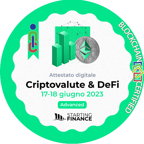 Masterclass Criptovalute & DeFi | Advanced | Streaming | 17-18 giugno 2023